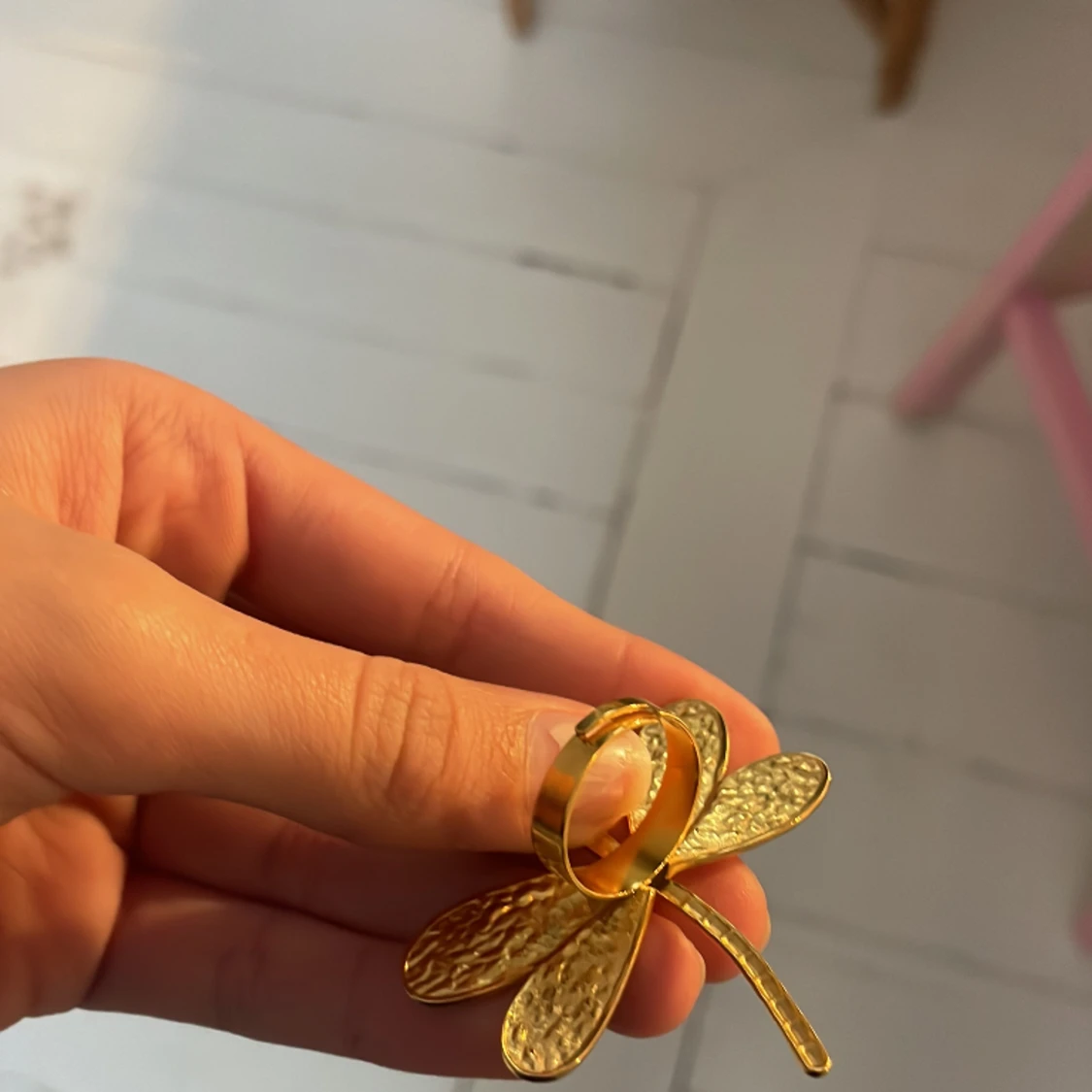 Trollslända ring guld - 90