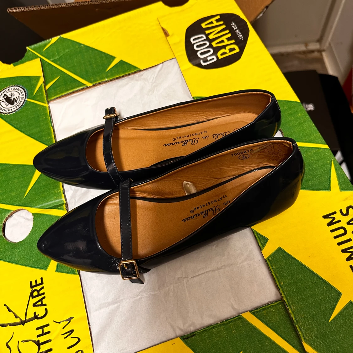 Marinblå ballerinaskor - 90