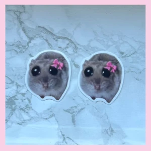 Sad hamster klistermärke 🎀 - Söta klistermärken för 8 kronor styck! 🩷🎀 mängdrabatt: 5 st för 35, 10 st för 65. finns fler om det önskas! 🌸 4 cm stora Frakt: 18 kr (frimärke)