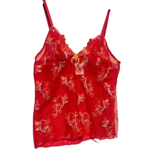 Linne, mesh, spets, broderi - Linne i meshtyg med broderi och söt rosett