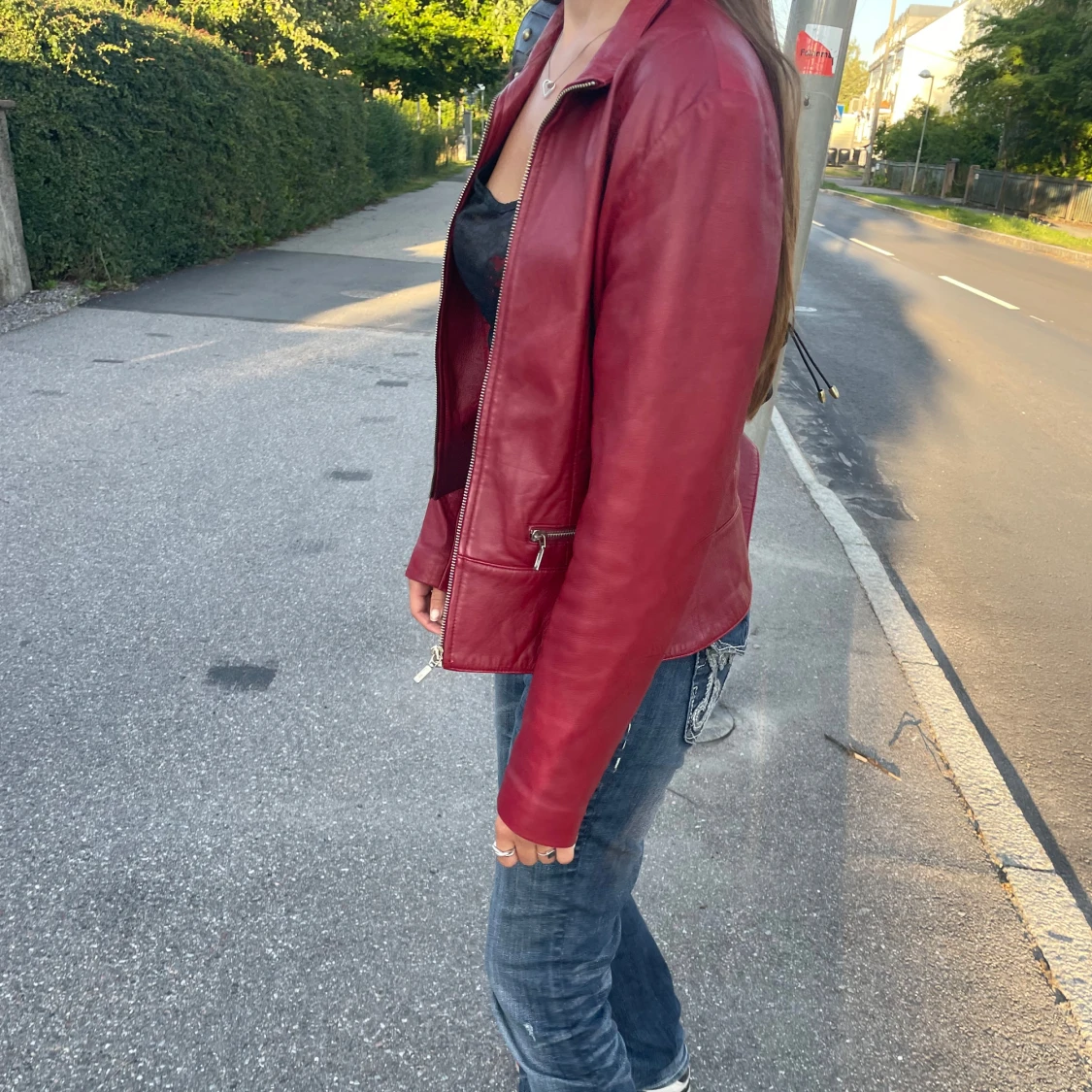 Red biker jacket - 91