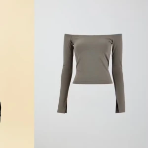 Olivfärgad topp 🫒 - As snygg off shoulder topp som använts fåtal gånger. 🥰 Helt slutsåld på hemsidan och i bra skick. Det är bara att höra av sig för fler bilder! 💕