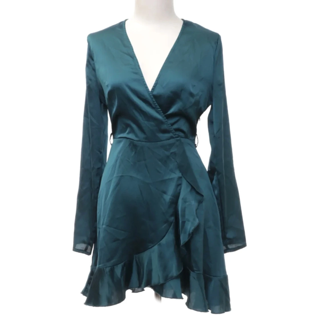 Grön satinklänning