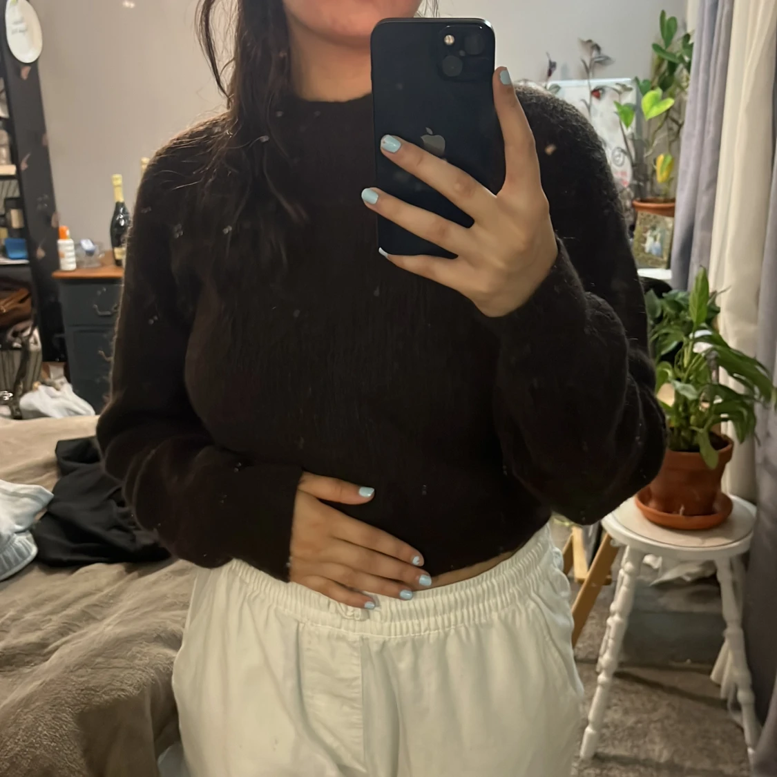 Lindex stickad brun tröja