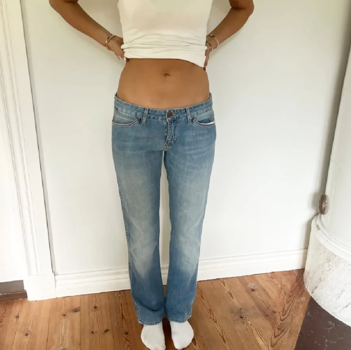 Lågmidjade blå jeans