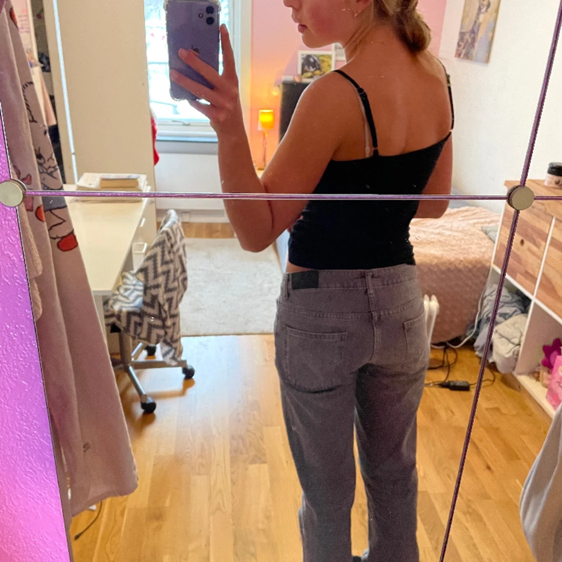 Lågmidjade grå jeans - 90