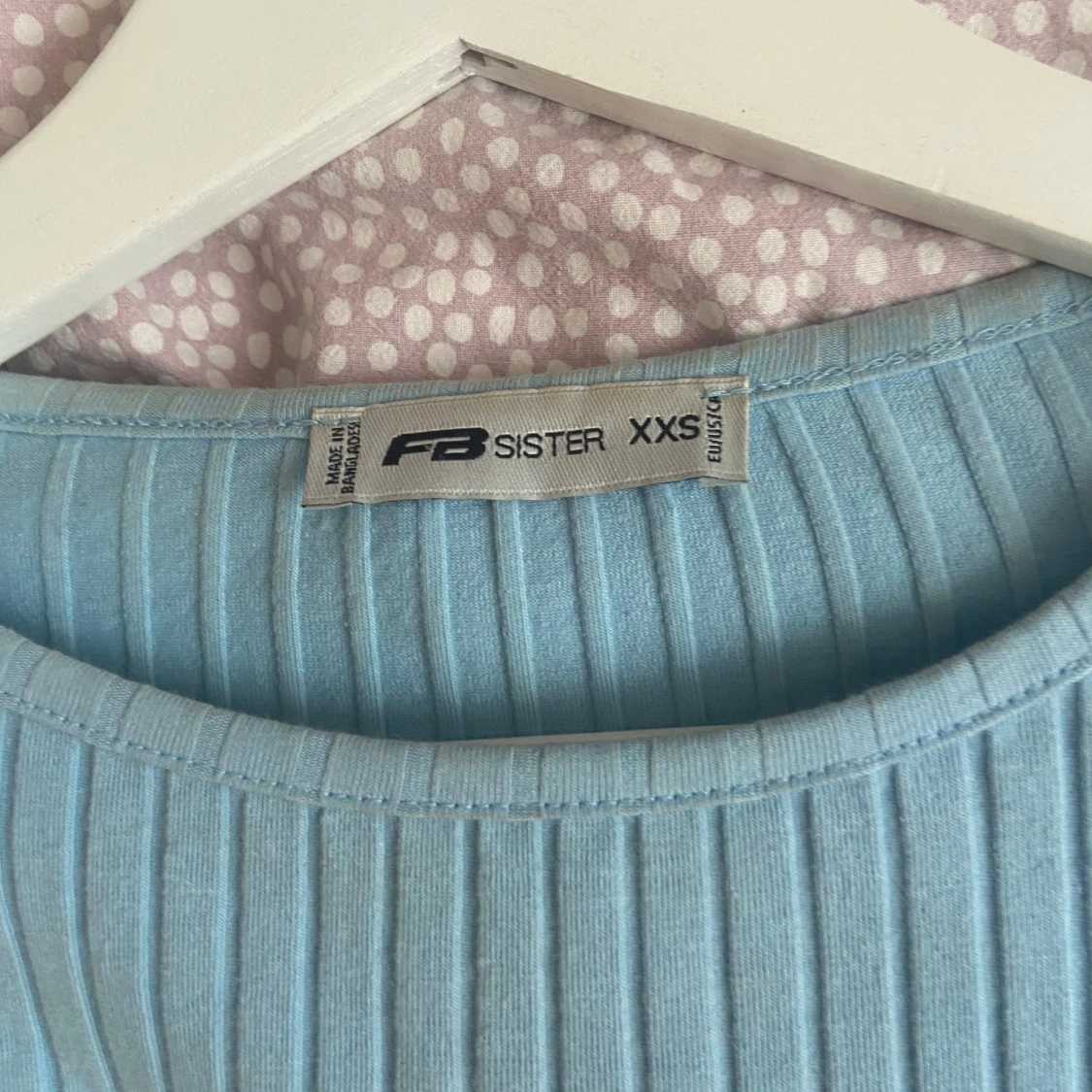 Ljusblå långärmat top  - 90