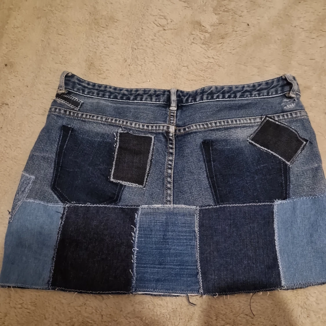 Patchwork jeanskjol - 90