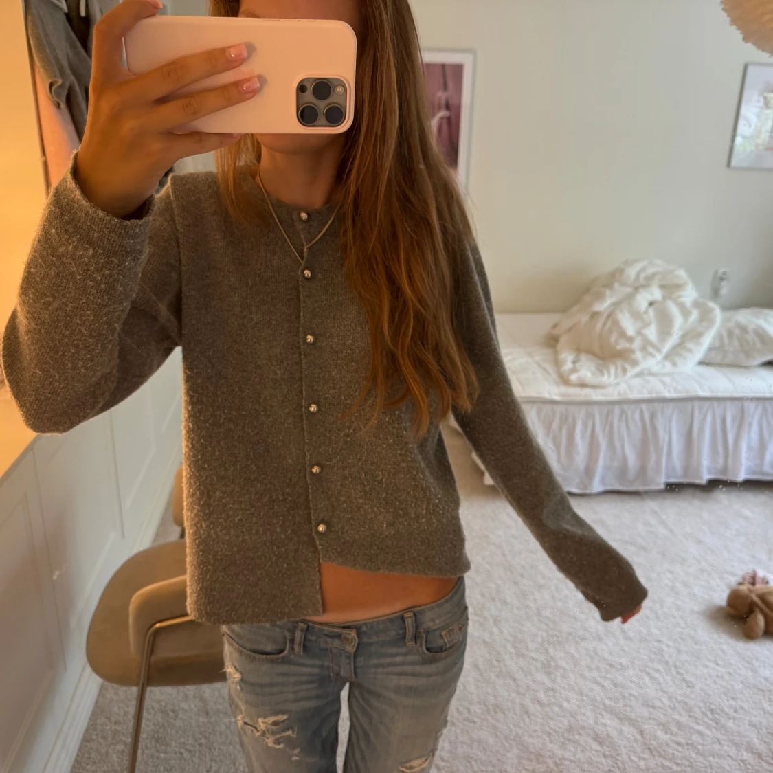Grå kofta med knappar💞💞 - 90