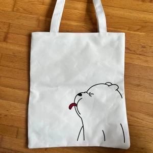 Vit Tote Bag - Söt väska med dragkedja i nyskick 