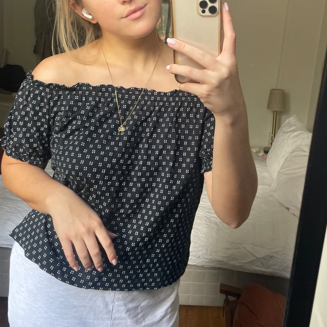 Prickig-mönstrad topp - 91