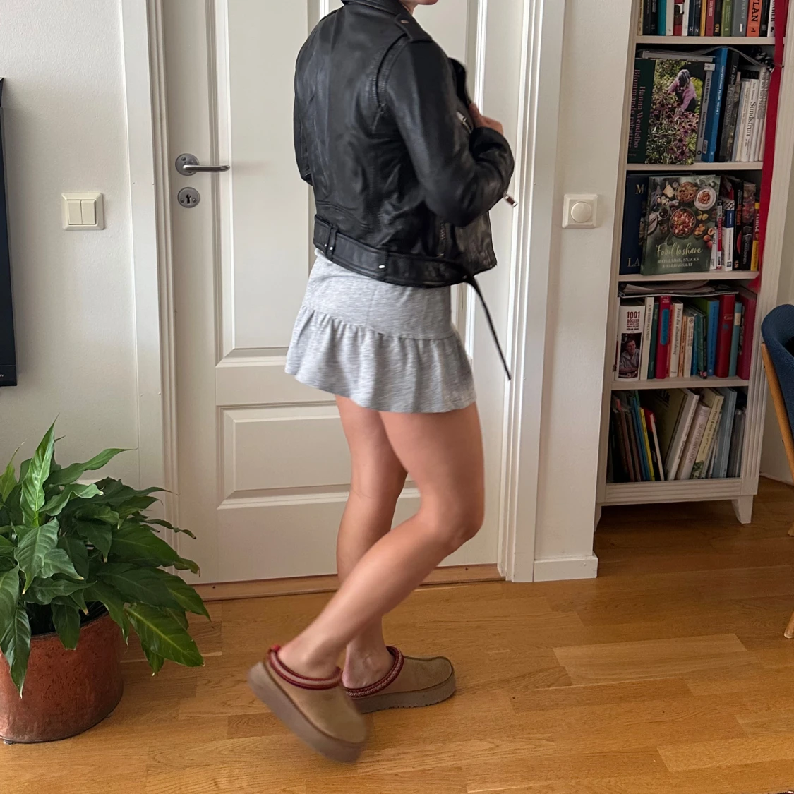 Faux läder/biker jacka - 90