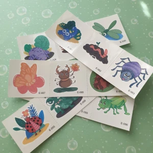 5st insekter tatuering, ny  - Tatuering/tattoo    Motiv: insekter  Antal: 5st ark Storlek: ca 4×12cm  Skick: nya/oanvända    Tillfälliga tatueringar du sätter på kroppen med hjälp av vatten 