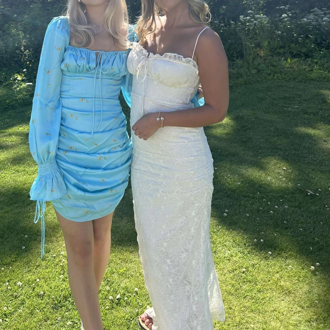 Vit spets klänning gina