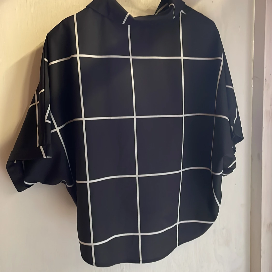 Rutig kort skjorta  - 90