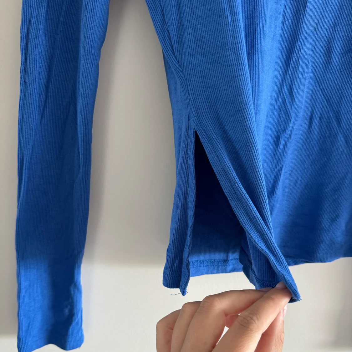 Ribbad långärmad  - 90