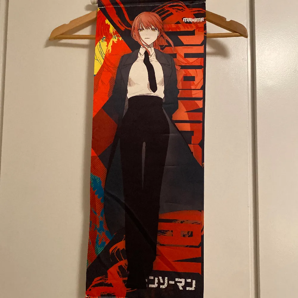 Anime scroll made of fabric. Purshased for 150 kr.. Muu.