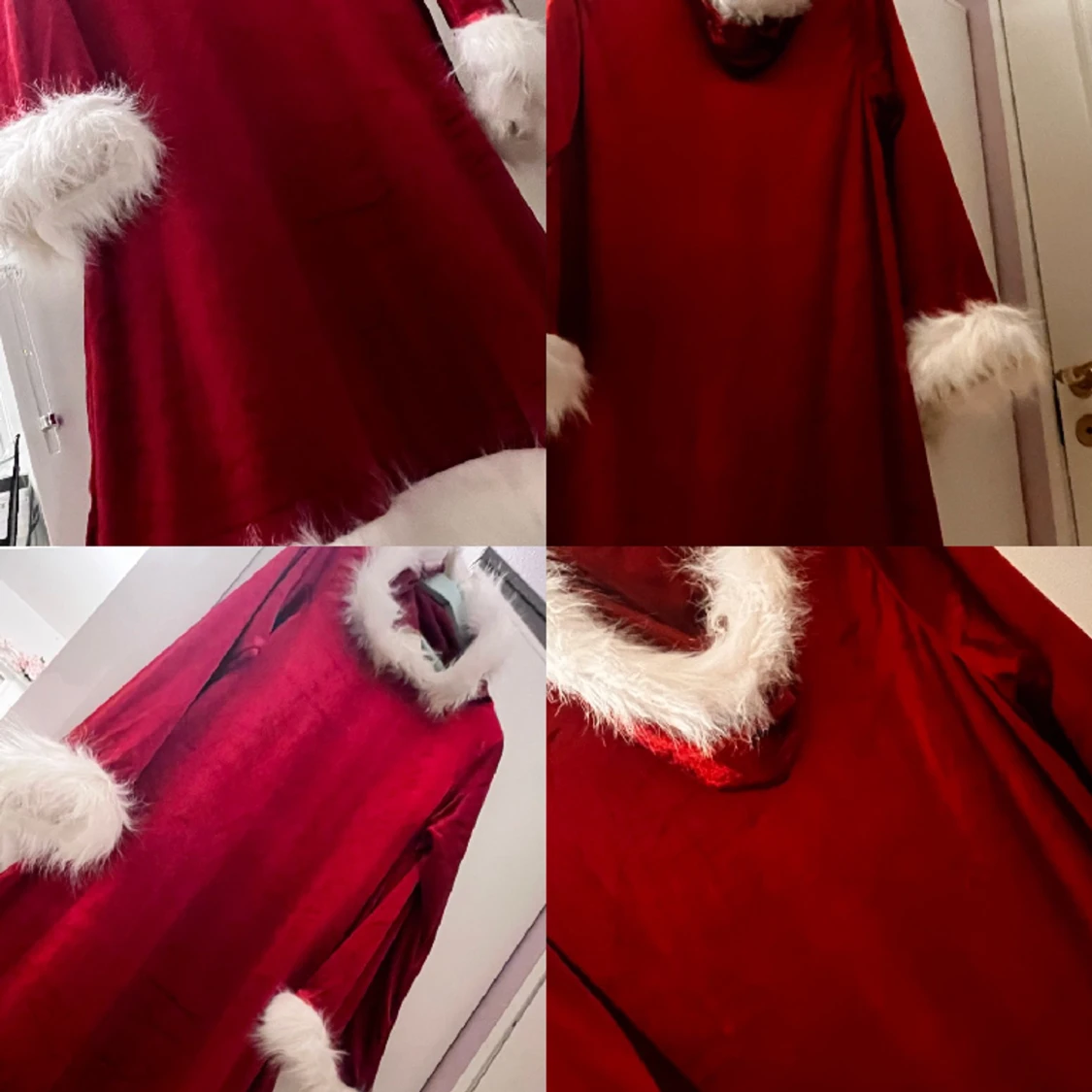 Röd Tomtemor kit. klänning, luva och håraccesoarer. paket inför jul - 90