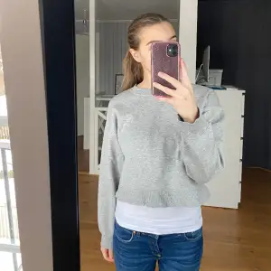 Snygg grå sweatshirt som är lite kortare. Den är från Zara och är strl S. Säljer den enbart för att jag inte har fått någon användning för den men skitsnygg!!