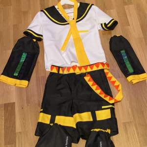 Säljer min Kagamine Len kostym, köpt augusti 2022 och använd ett par gånger + en gång på konvent, i bra skick :)