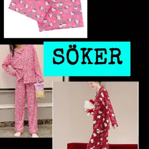 Hej!⭐️Jag söker en Hello Kitty pyjamas i silkesmaterial, färg spelar ingen roll. Jag kan tänka mig att byta mot ett plagg eller betala men helst under 200kr. Den måste vara i storlek XS eller S. Kontakta om ni vill sälja eller byta.😽🍀💓