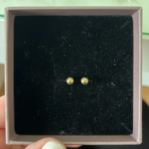 örhängen - små glansiga bollar