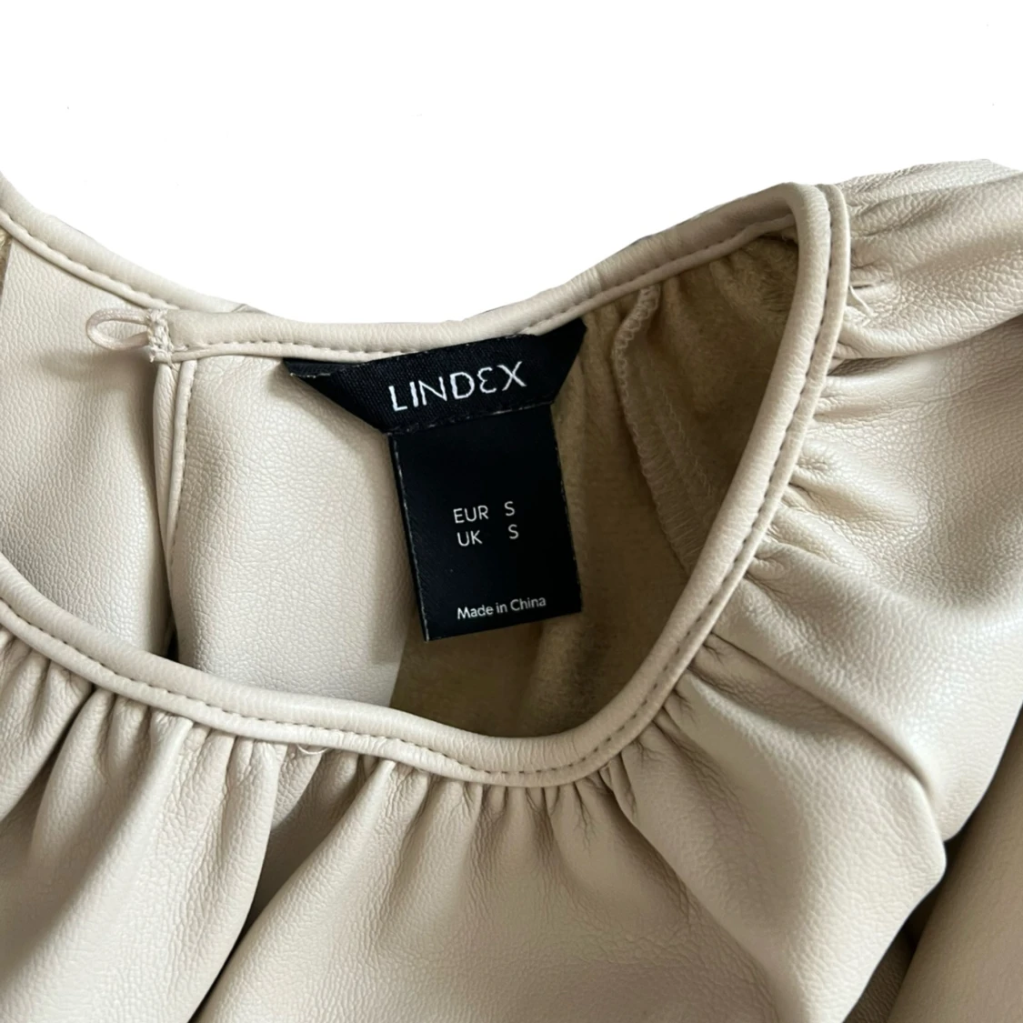 Beige konstläder blus - 91