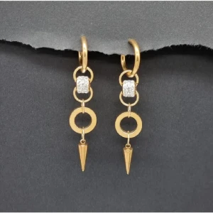 Handgjorda örhängen  - Handgjorda örhängen●Följ :@ekjewelryofficial🤲 ● 💎Material- 100% rostfritt stål och zirconia ●Örhängeskrokar -rostfritt stål. Nickel fri. Längd -7cm.Köp för 1st-100kr eller 170kr/paret