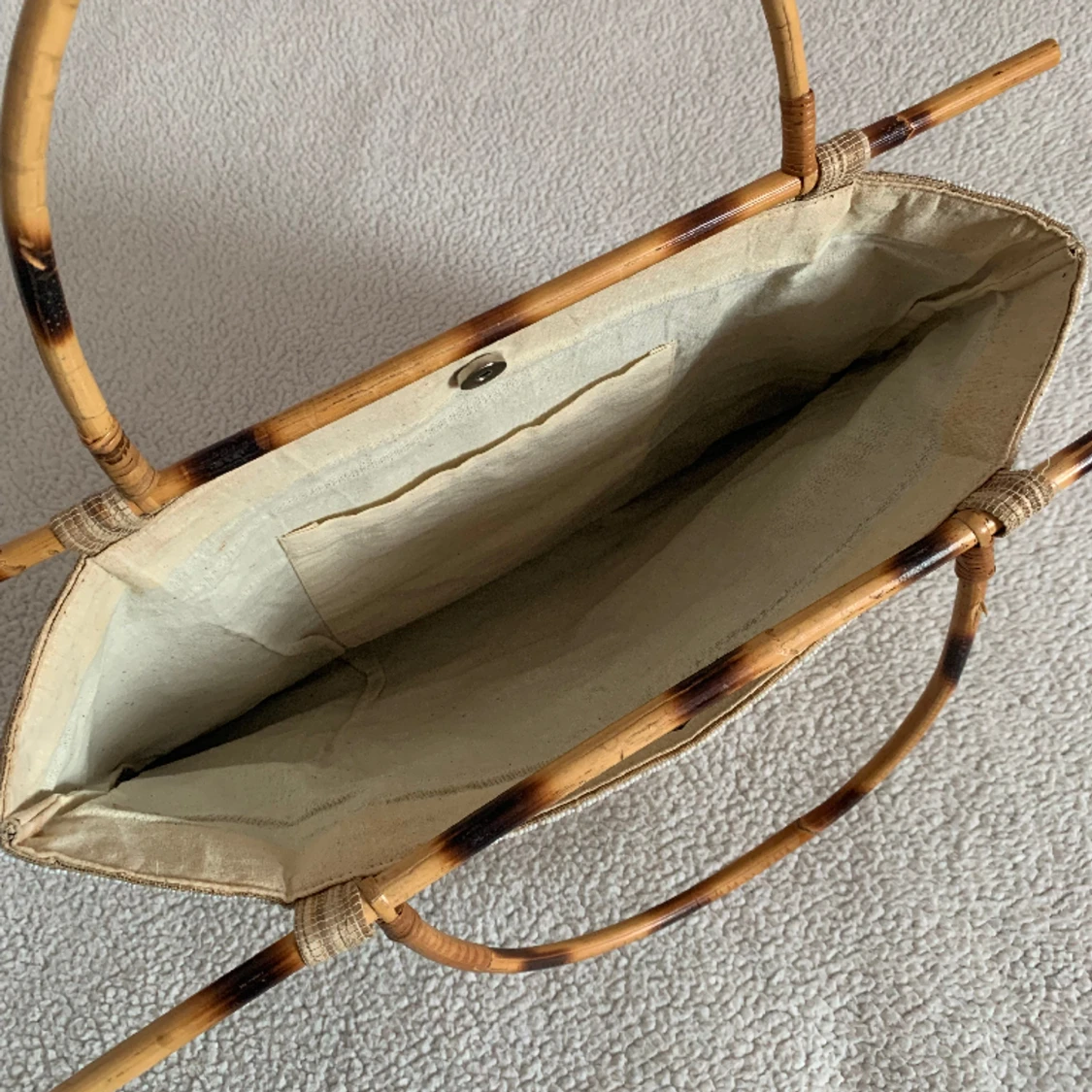 Vintage strandväska med pärlor, bambu och snäckor - 91