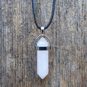 1st Halsband - Naturstenshalsband Rosenkvarts Rose Quartz - Stenstorlek: ca 0,8cm x 3,4cm Kedjestorlek: ca 50cm   