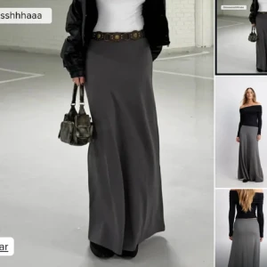 maxikjol - fin grå, flowy maxikjol i jätte mjukt och skönt material. beställde från na-kd men tyvärr va den för liten🫶🏻