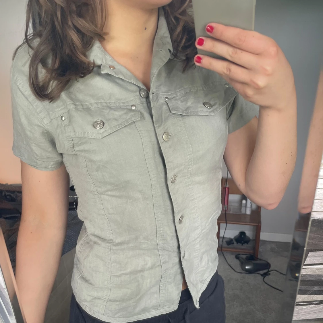 Figursydd kortärmad skjorta💘