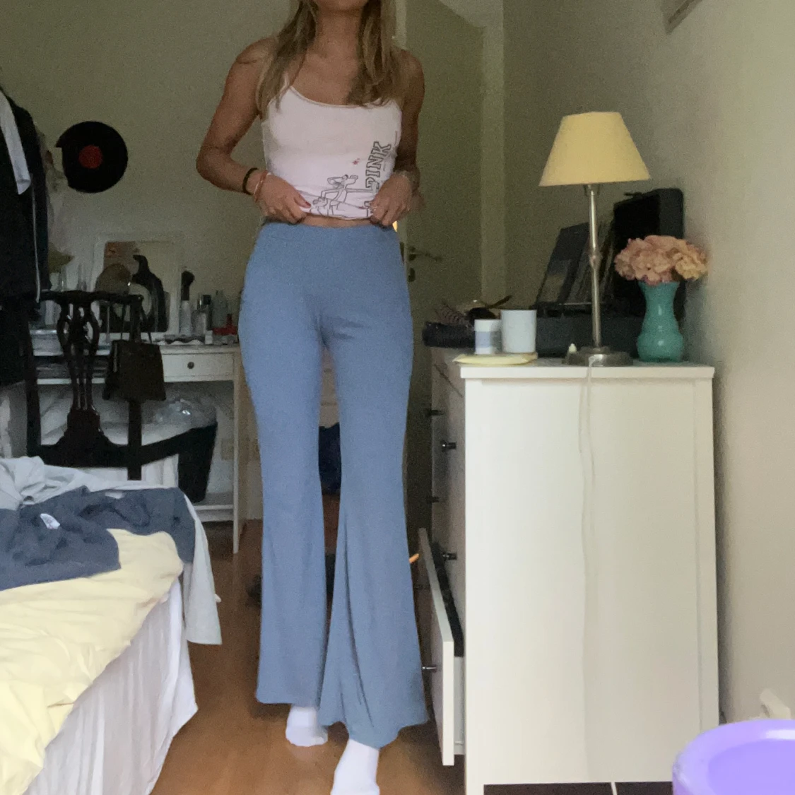 Blå mjukisbyxor  - 92