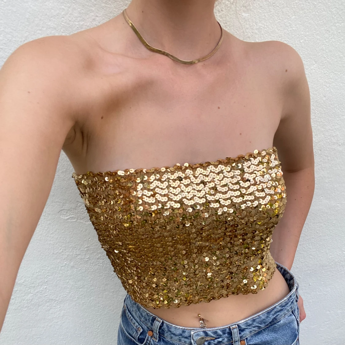 Tubtopp med paljetter  - 90