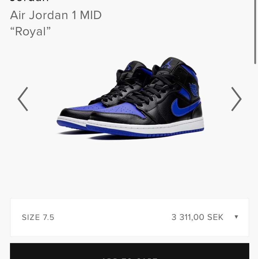 Nya Air Jordan 1. Slutsålda överallt. Märkta med strl 41 men skulle snarare säga en 40 eller större 39a med sula. Endast testade inomhus! Eftersom budgivaren inte svarar släpper jag den till första person för 1800kr . Skor.