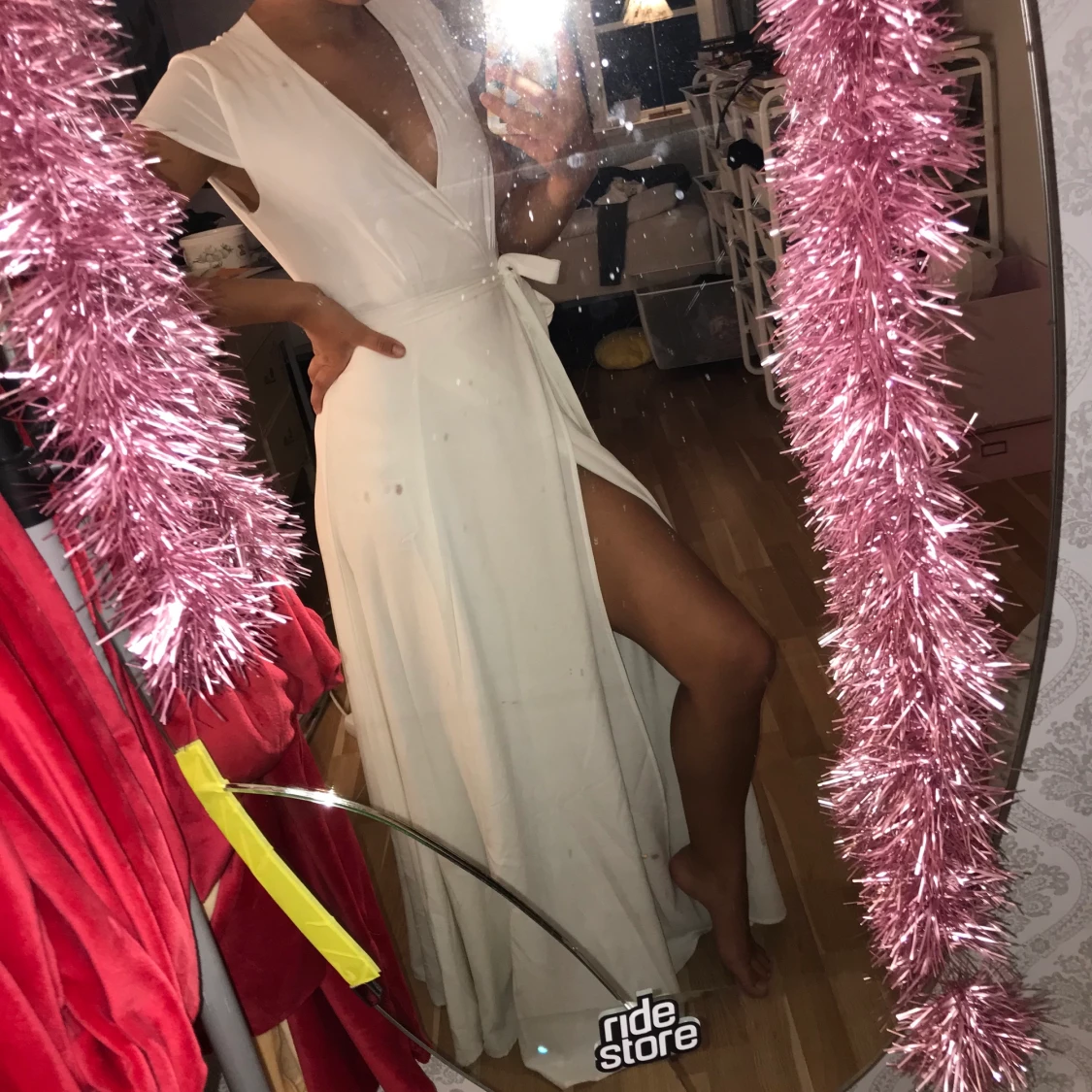 Lång klänning med slit - 90