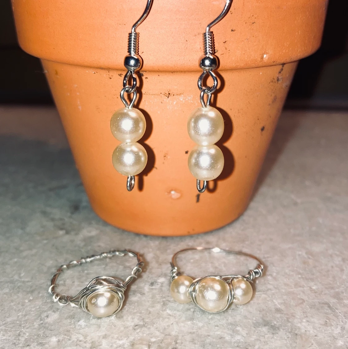 Fint handgjordt pärl smyckes set