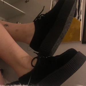 Demonias creepers - Säljer mina ascoola ÄKTA demonias creepes, anväda Max 10 gånger och är i nyskick förutom en liten slitning där bak som knappt syns (se 3e bilden). Köpta för 1000kr. Kan mötas upp i Göteborg annars står köparen för frakten! Priset kan diskuteras!!!