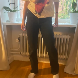 Jeans - Säljer ett par supersnygga raka jeans från weekday i modellen voyage, de är i en svartgrå färg. Möts upp eller så betalar köparen för frakt💞
