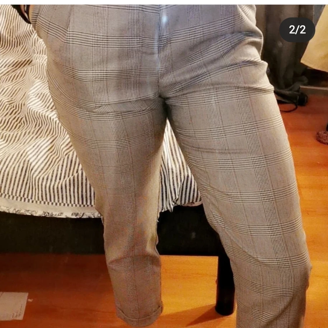 Grå kostymbyxor - 90