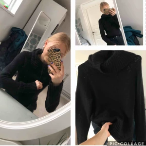  - Jag säljer min fina mysiga svarta stickade polo tröja från Lindex ♡ st.s 40kr + frakt (jag kan betala halva frakten vid intresse)