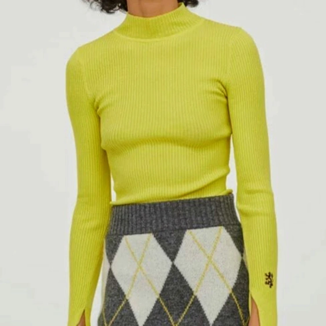 Neongul ribbad topp, storlek M - 90