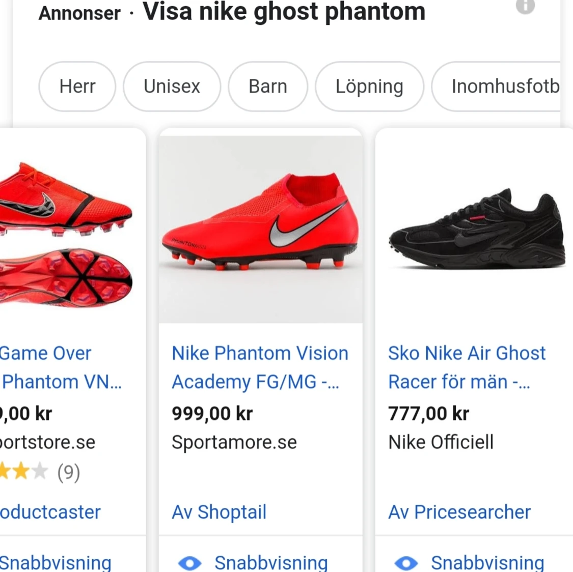 Nike fotbollsskor storlek 40 - 90