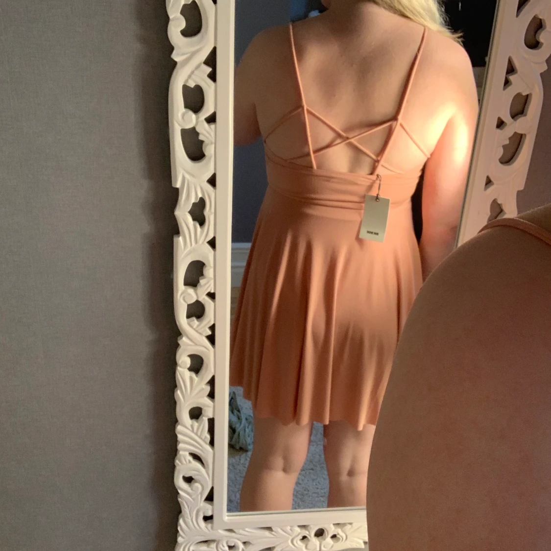 Ljus rosa/aprikos klänning  - 90