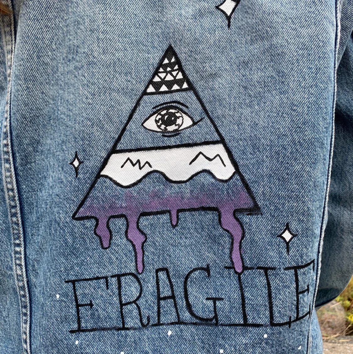 Jeansjacka handmålad - 91