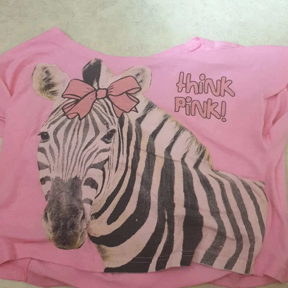 Rosa magtröja med zebra som motiv. Ger lite av en y2k känsla. Bara använt en fåtal gånger. Lite nopprig men syns inte när man har på sig den. Skön och lätt material 💓 priset är inklusiv frakt💓💓. T-shirts.