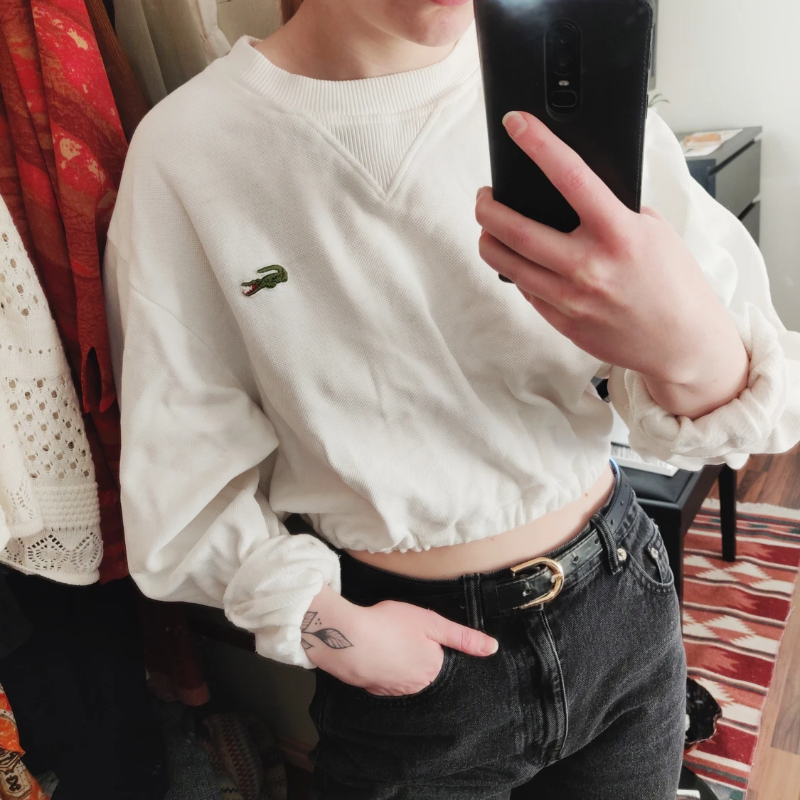 Croppad Lacostetröja - 90