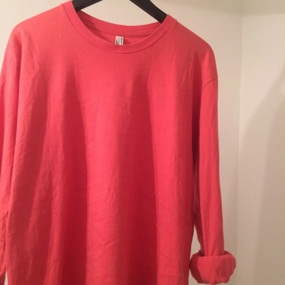 Fin tröja från american apparel i korall röd färg. Storlek L, passar en S/M som oversize. Upphämtning eller frakt  . Hoodies.