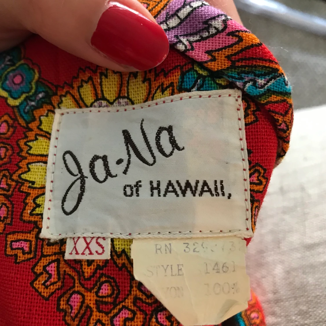 Mönstrad röd second hand klänning - 91