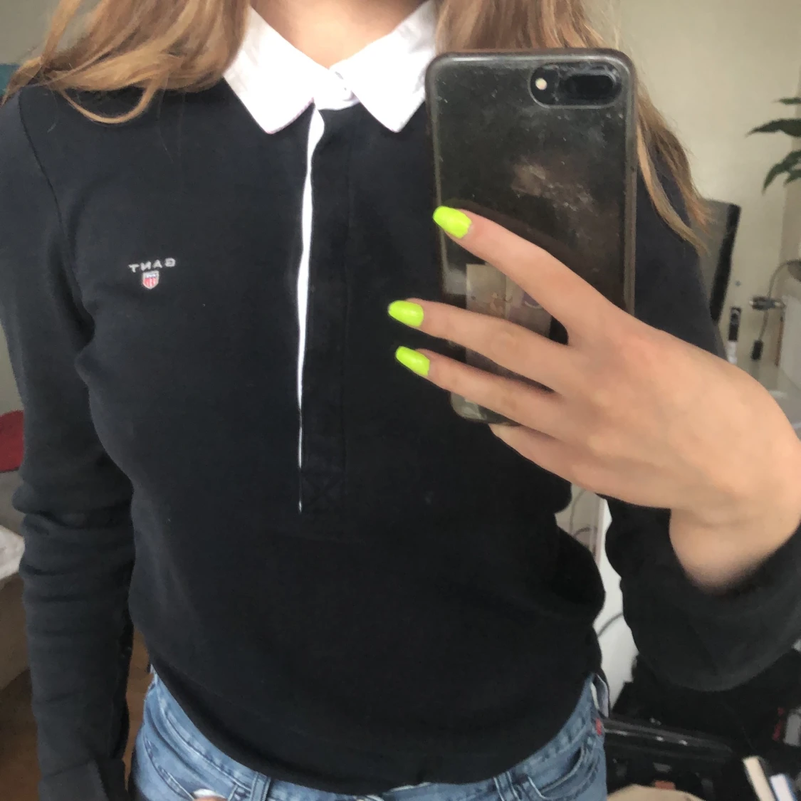 Marinblå Gant piké, st S - 91